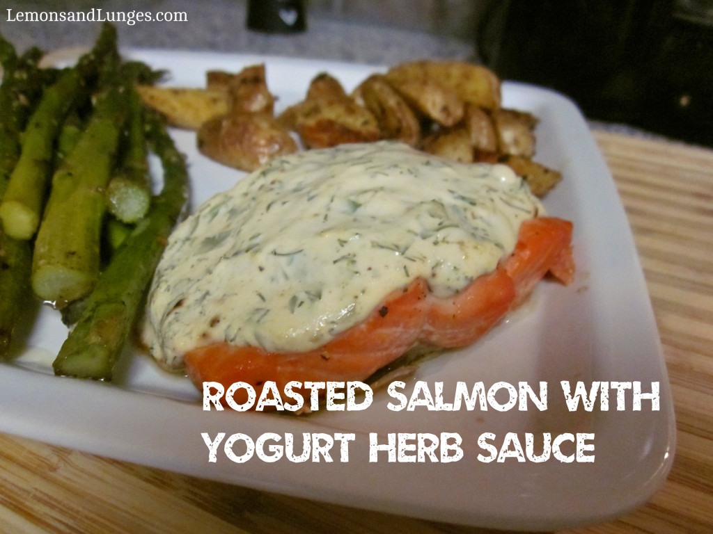 Salmon with Yogurt Herb Sauce